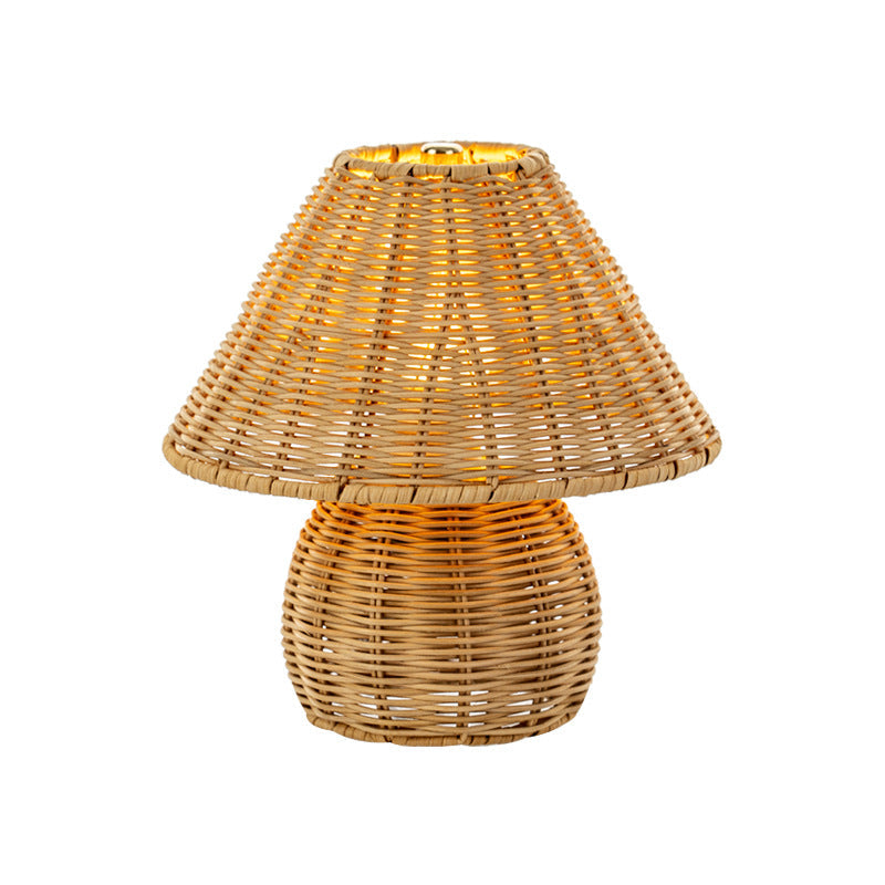 Ball Cone Shape Bamboo Table Lamp