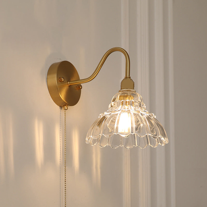 Pull Wire Rose Bell Wall Lamp