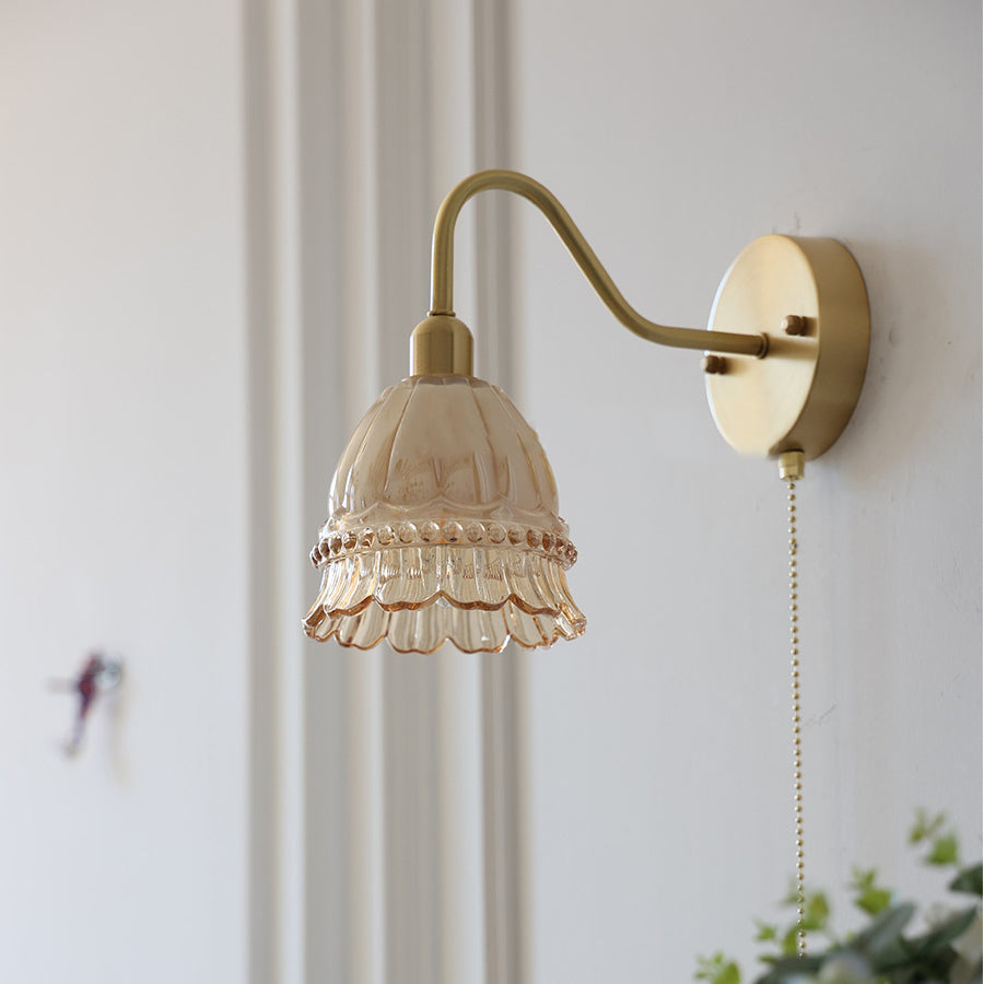 Pull Wire Rose Bell Wall Lamp