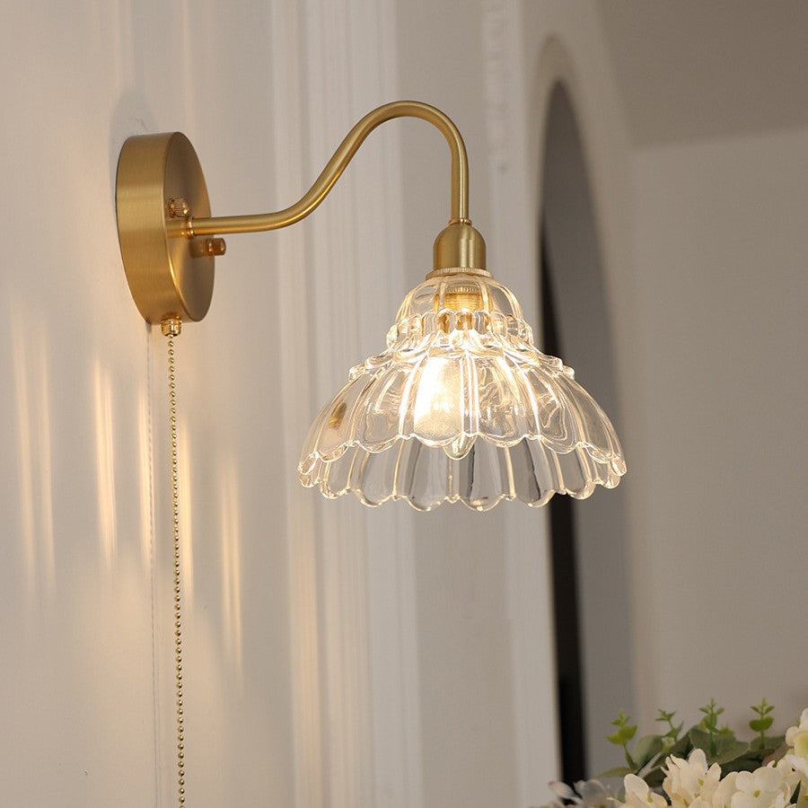 Pull Wire Rose Bell Wall Lamp