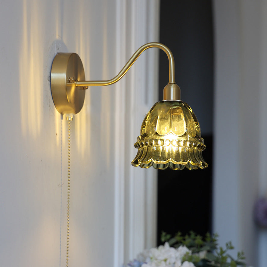 Pull Wire Rose Bell Wall Lamp