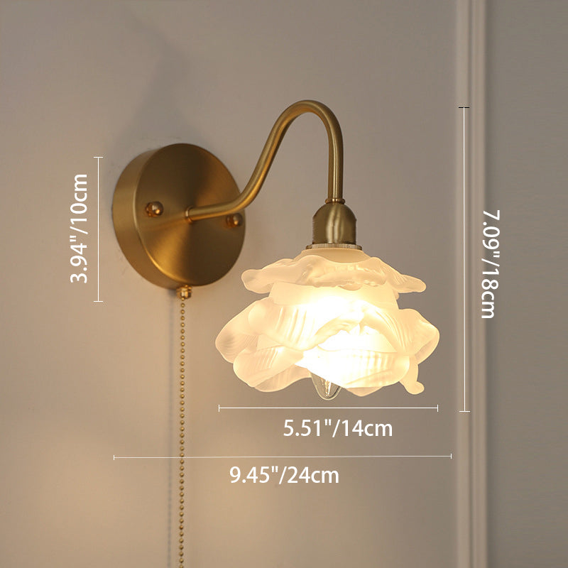 Pull Wire Rose Bell Wall Lamp