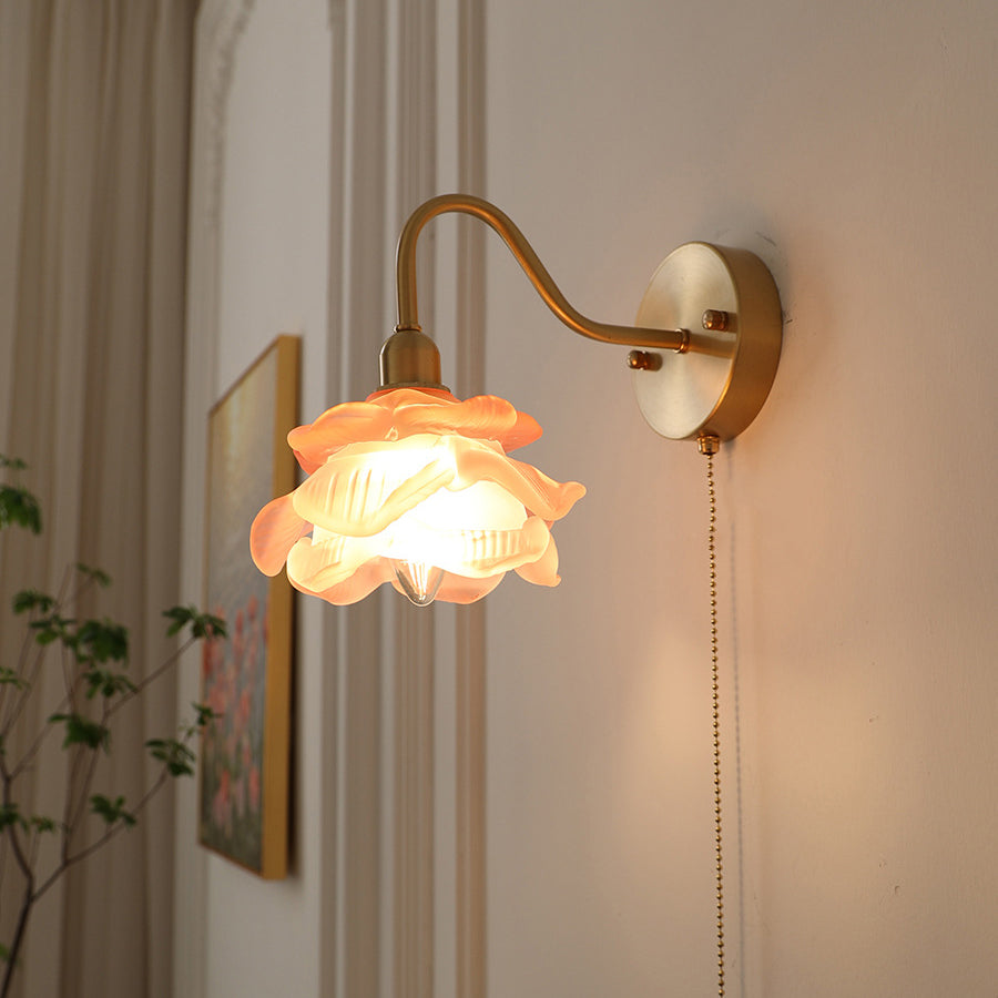 Pull Wire Rose Bell Wall Lamp
