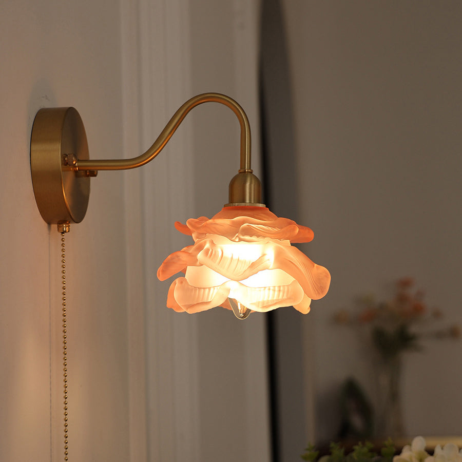 Pull Wire Rose Bell Wall Lamp
