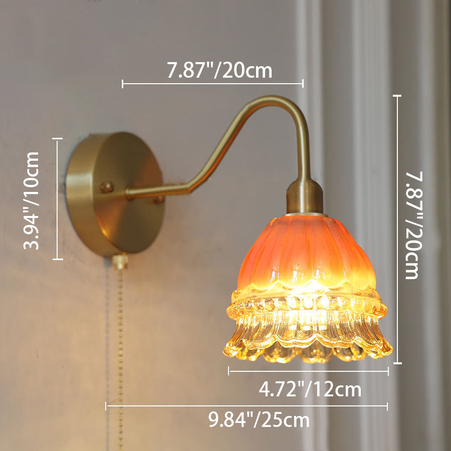 Pull Wire Rose Bell Wall Lamp