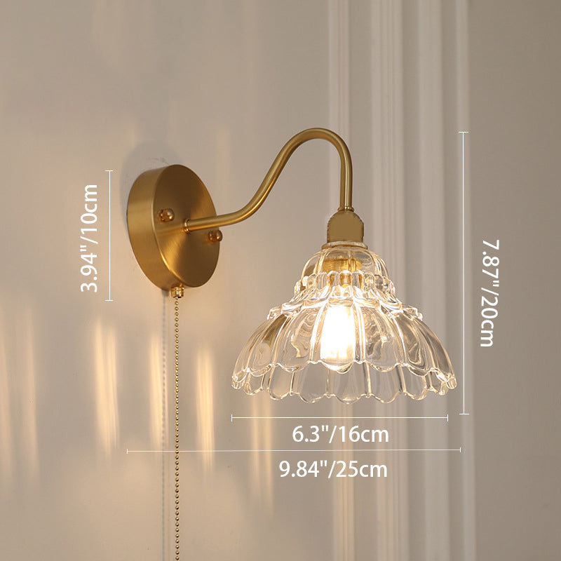 Pull Wire Rose Bell Wall Lamp