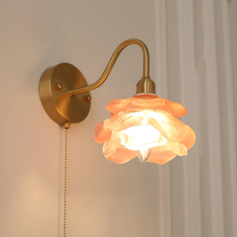 Pull Wire Rose Bell Wall Lamp