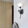 Rose Flower Glass Iron Wall Lamp