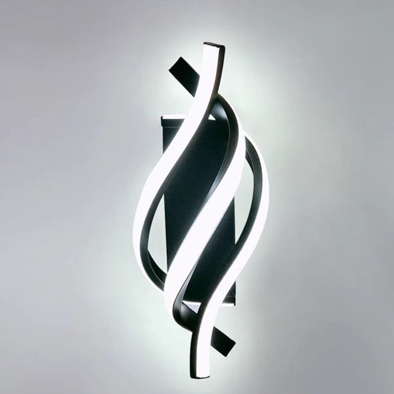 Spiral Iron Silicone Bedroom Wall Lamp