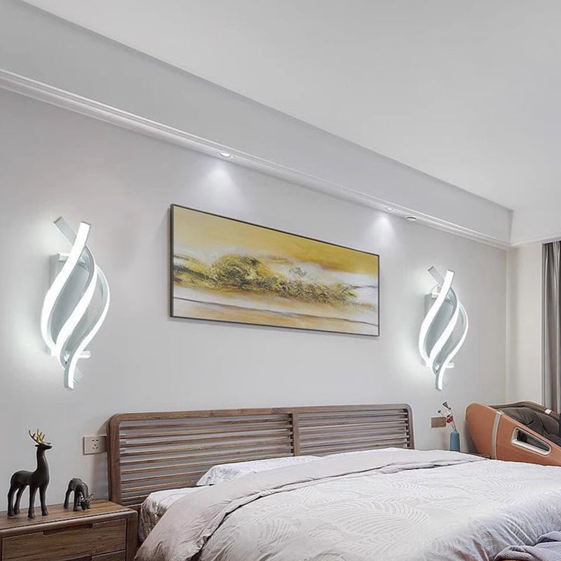 Spiral Iron Silicone Bedroom Wall Lamp