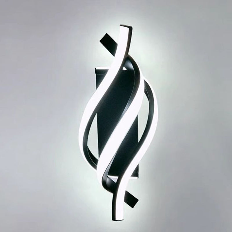 Spiral Iron Silicone Bedroom Wall Lamp