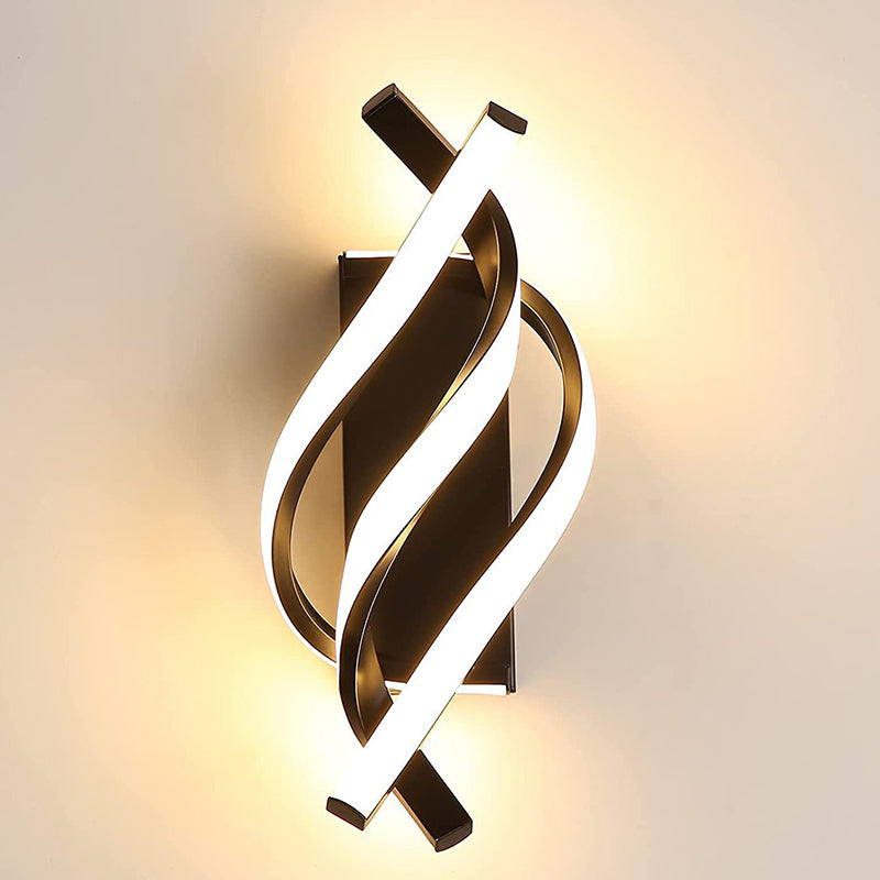 Spiral Iron Silicone Bedroom Wall Lamp