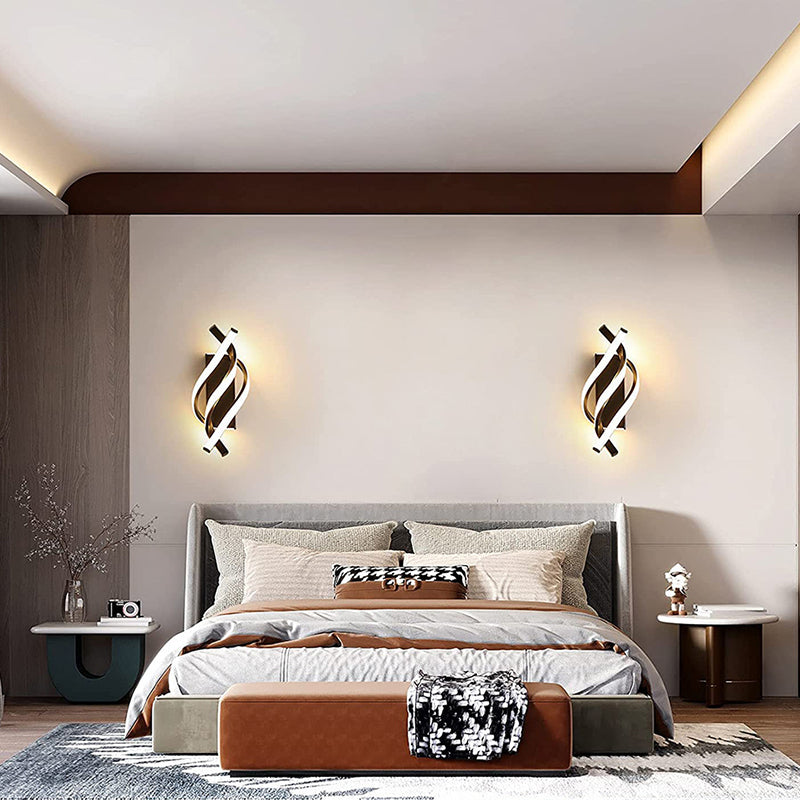 Spiral Iron Silicone Bedroom Wall Lamp