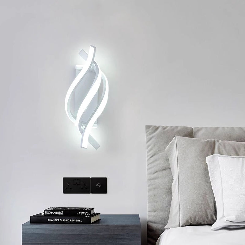 Spiral Iron Silicone Bedroom Wall Lamp
