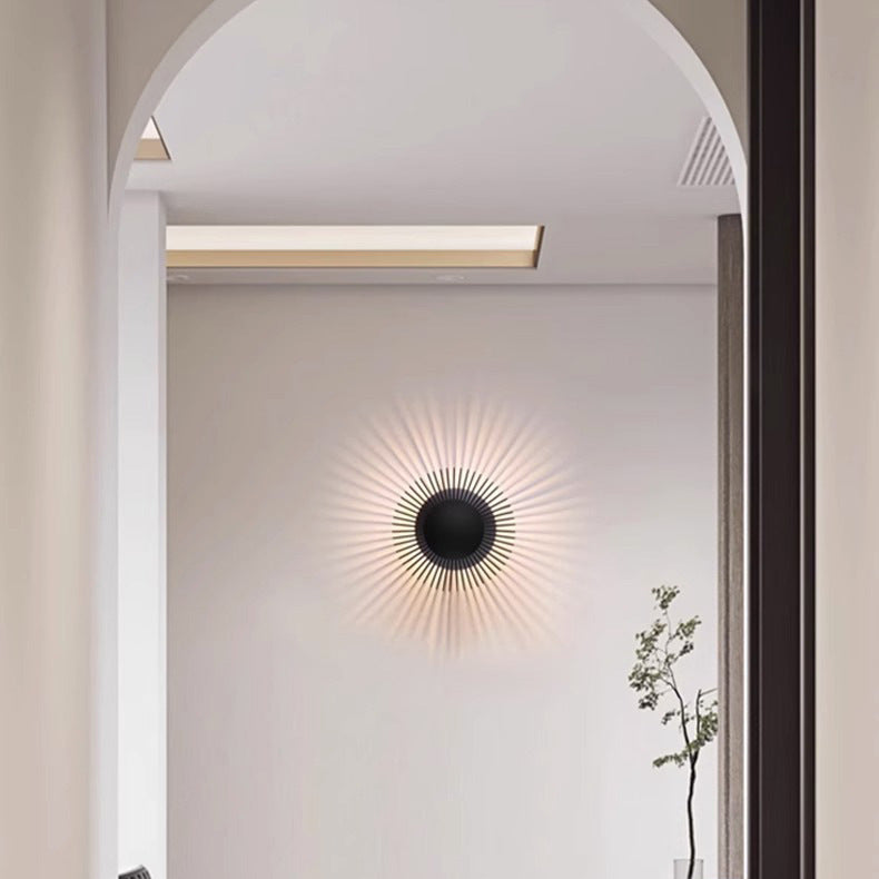 Aluminum Round Sunflower Living Wall Lamp
