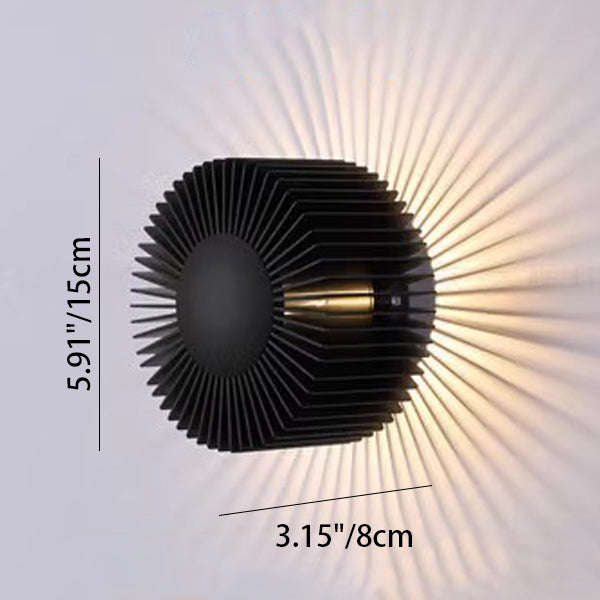 Aluminum Round Sunflower Living Wall Lamp