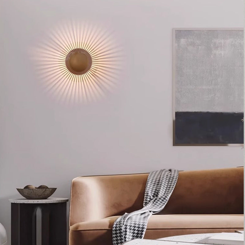 Aluminum Round Sunflower Living Wall Lamp