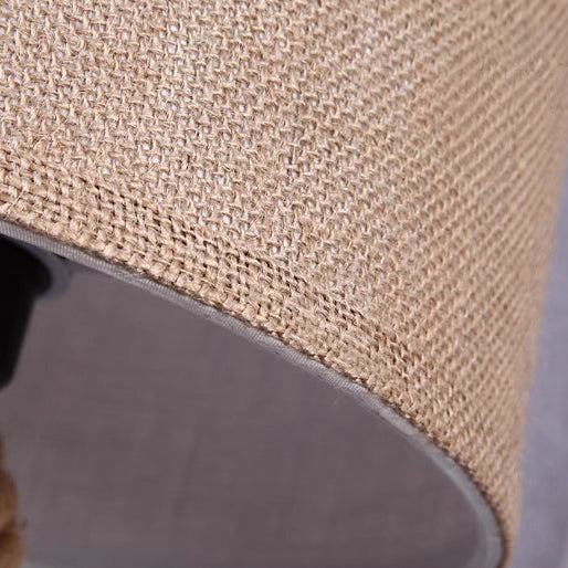 Drum Shape Twisted Rope Table Lamp