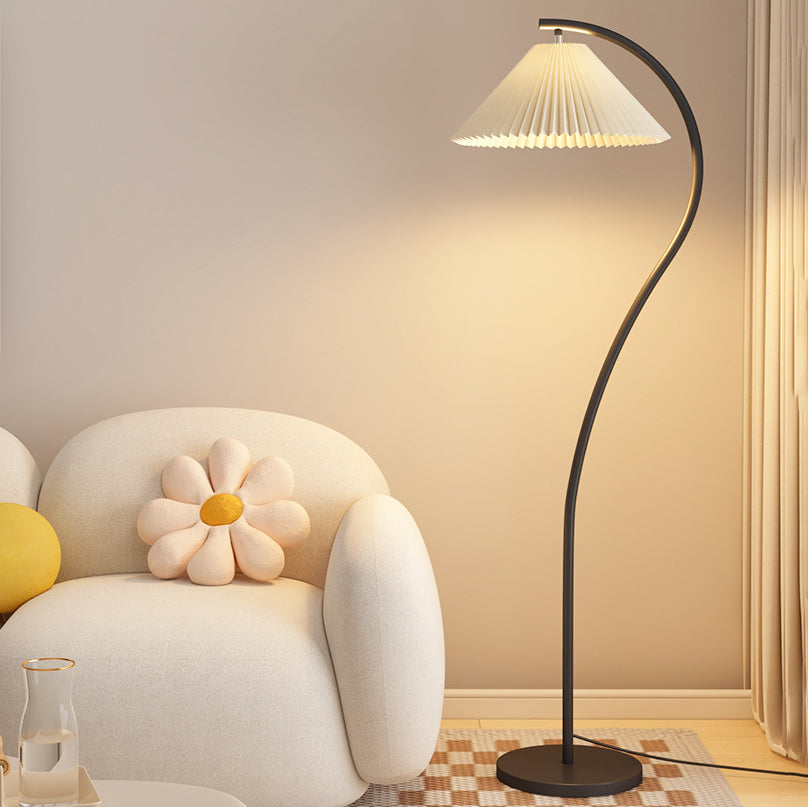 Modern Minimalist Pleated Fabric Floor Lamp