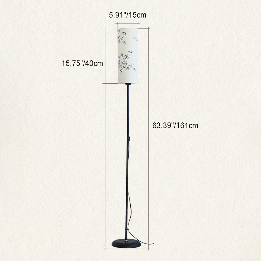 Traditional Chinese Iron Fabric Floor Lamp