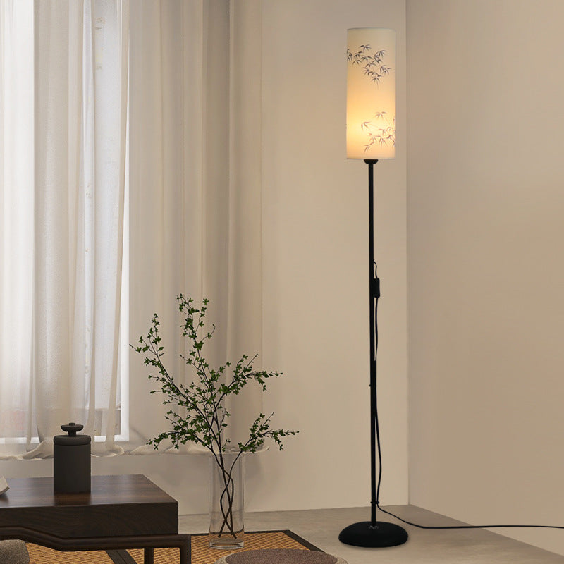 Traditional Chinese Iron Fabric Floor Lamp