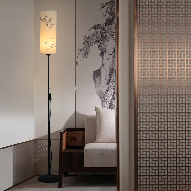Traditional Chinese Iron Fabric Floor Lamp