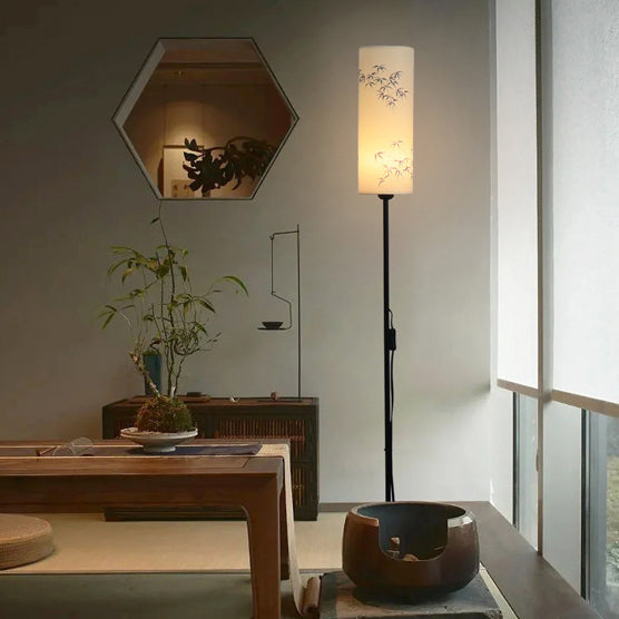 Traditional Chinese Iron Fabric Floor Lamp