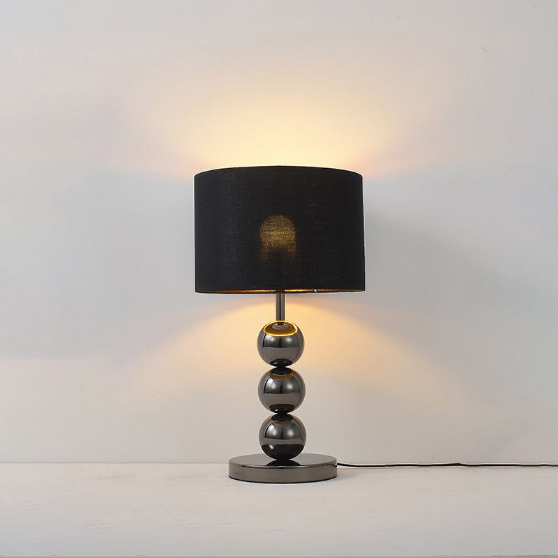 Drum Shape Beaded Column Table Lamp