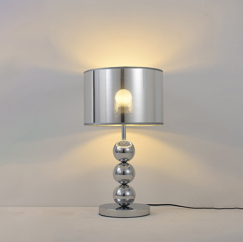 Drum Shape Beaded Column Table Lamp