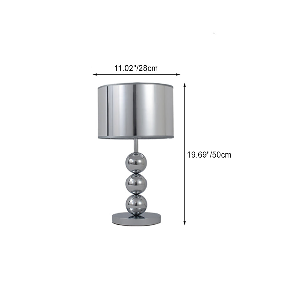 Drum Shape Beaded Column Table Lamp