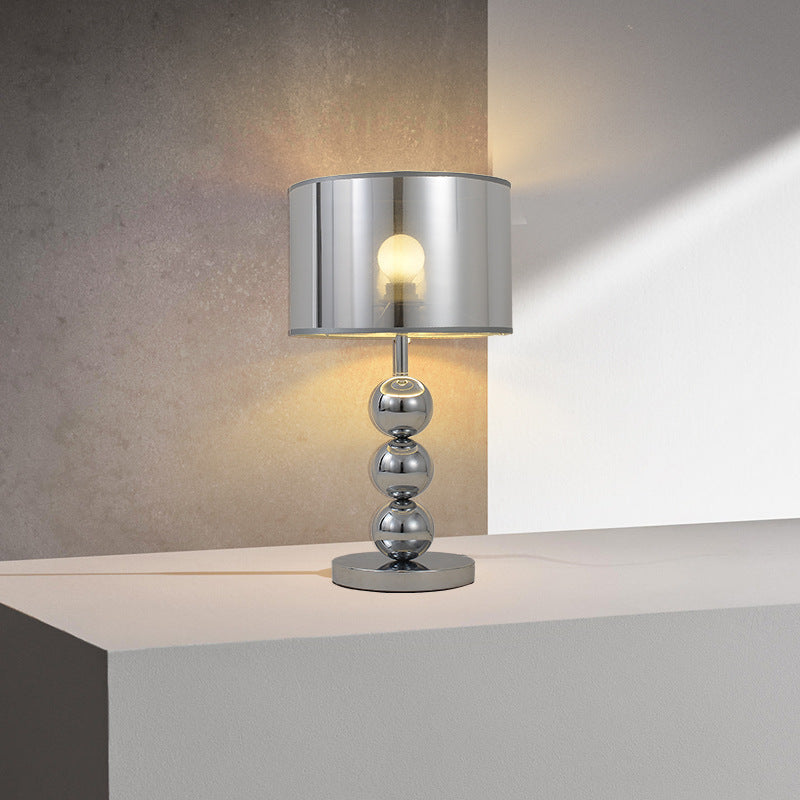Drum Shape Beaded Column Table Lamp
