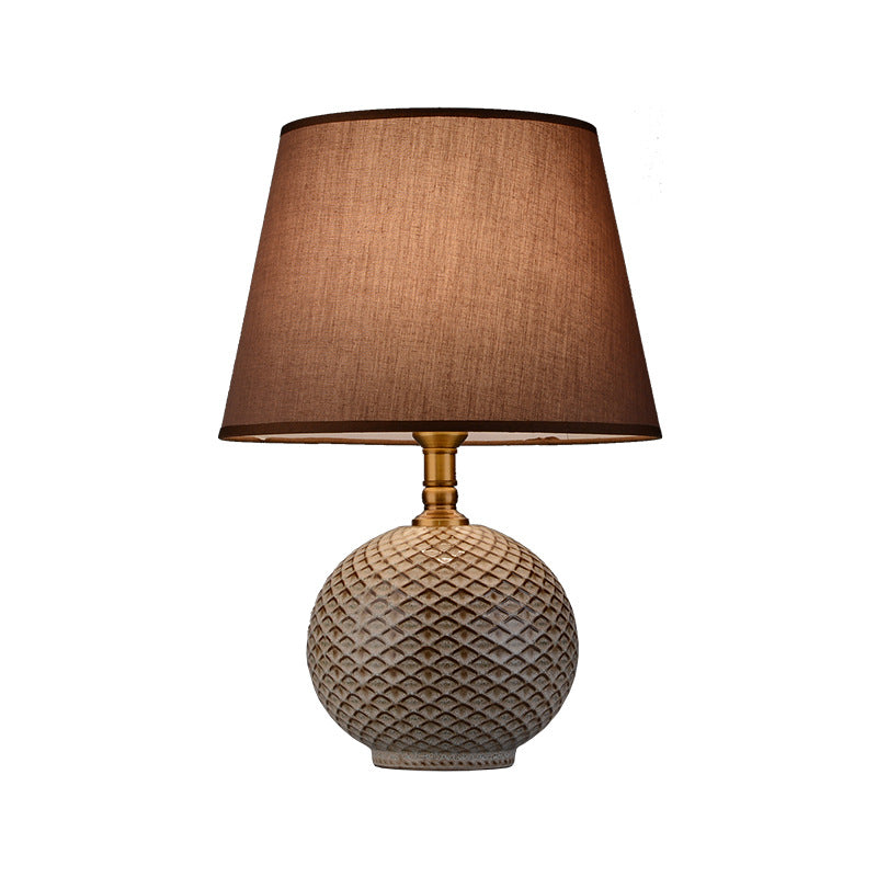 Round Drum Shape Ceramic Table Lamp