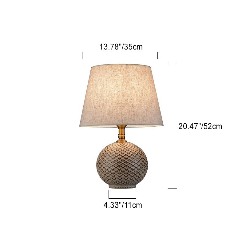Round Drum Shape Ceramic Table Lamp