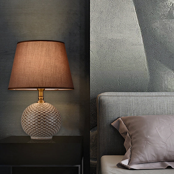 Round Drum Shape Ceramic Table Lamp