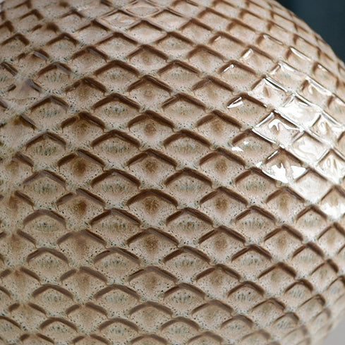 Round Drum Shape Ceramic Table Lamp