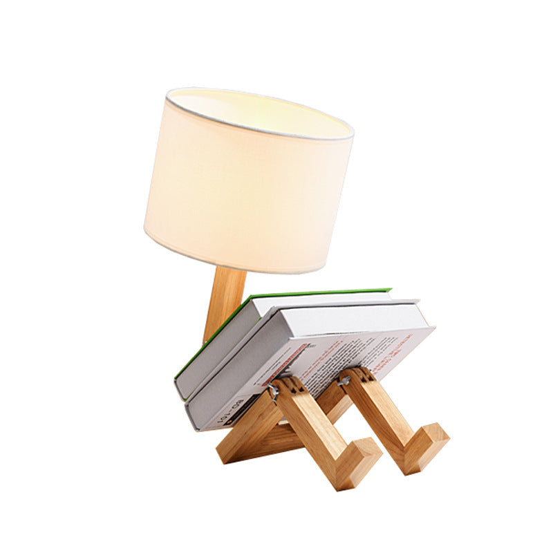 Transformable Robot Wood Fabric Table Lamp