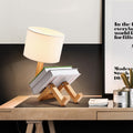Transformable Robot Wood Fabric Table Lamp