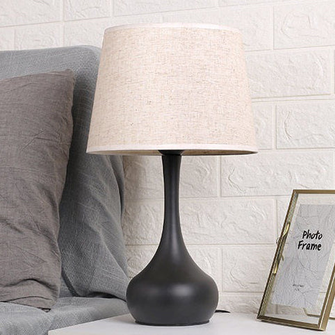 Teardrop Drum Shape Fabric Table Lamp