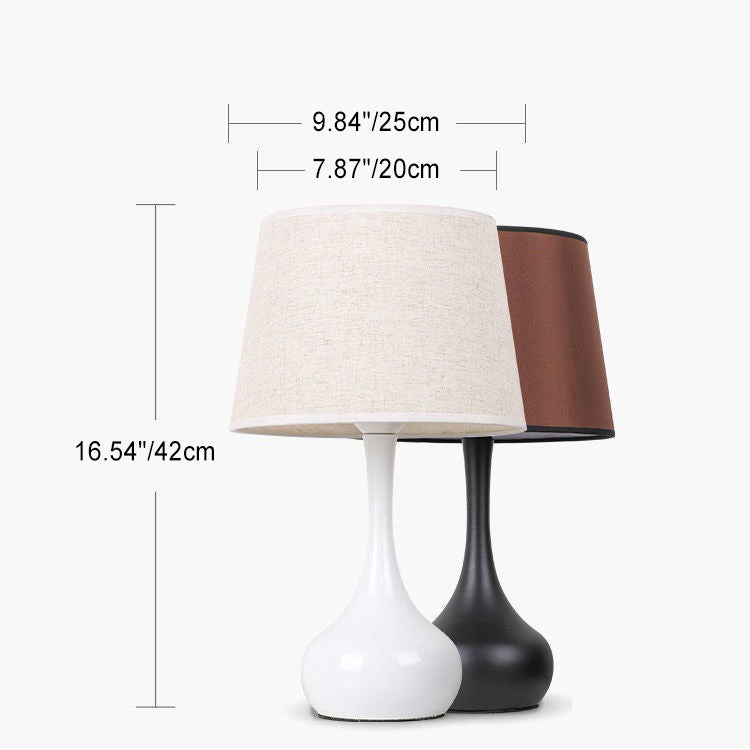 Teardrop Drum Shape Fabric Table Lamp
