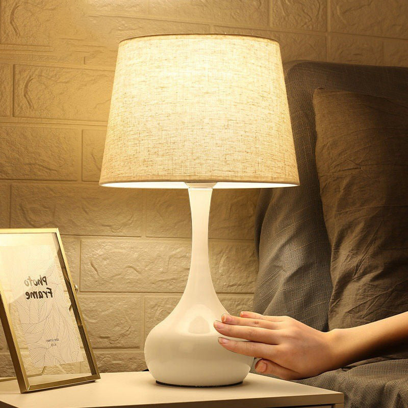 Teardrop Drum Shape Fabric Table Lamp