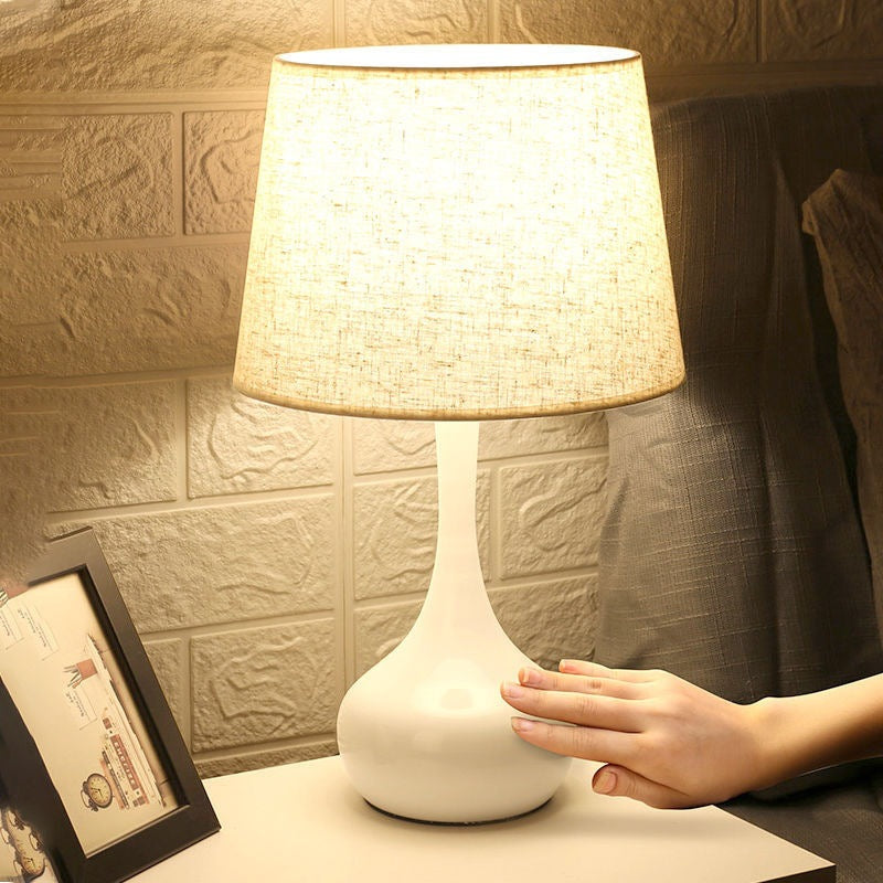 Teardrop Drum Shape Fabric Table Lamp