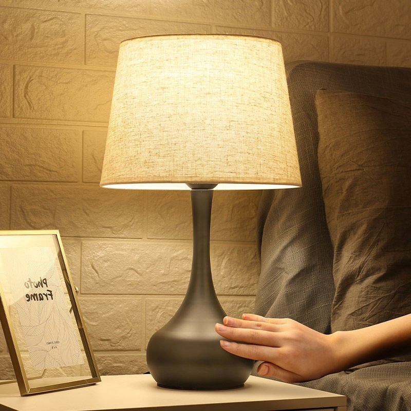 Teardrop Drum Shape Fabric Table Lamp