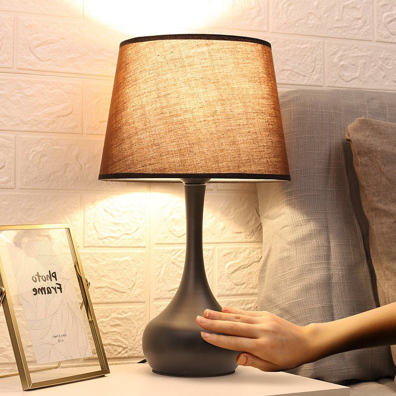 Teardrop Drum Shape Fabric Table Lamp