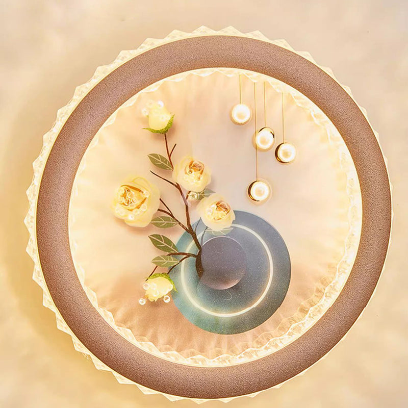 Round Fortune Deer Ginkgo Wall Lamp