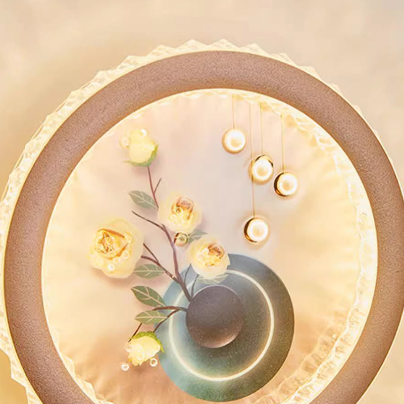 Round Fortune Deer Ginkgo Wall Lamp
