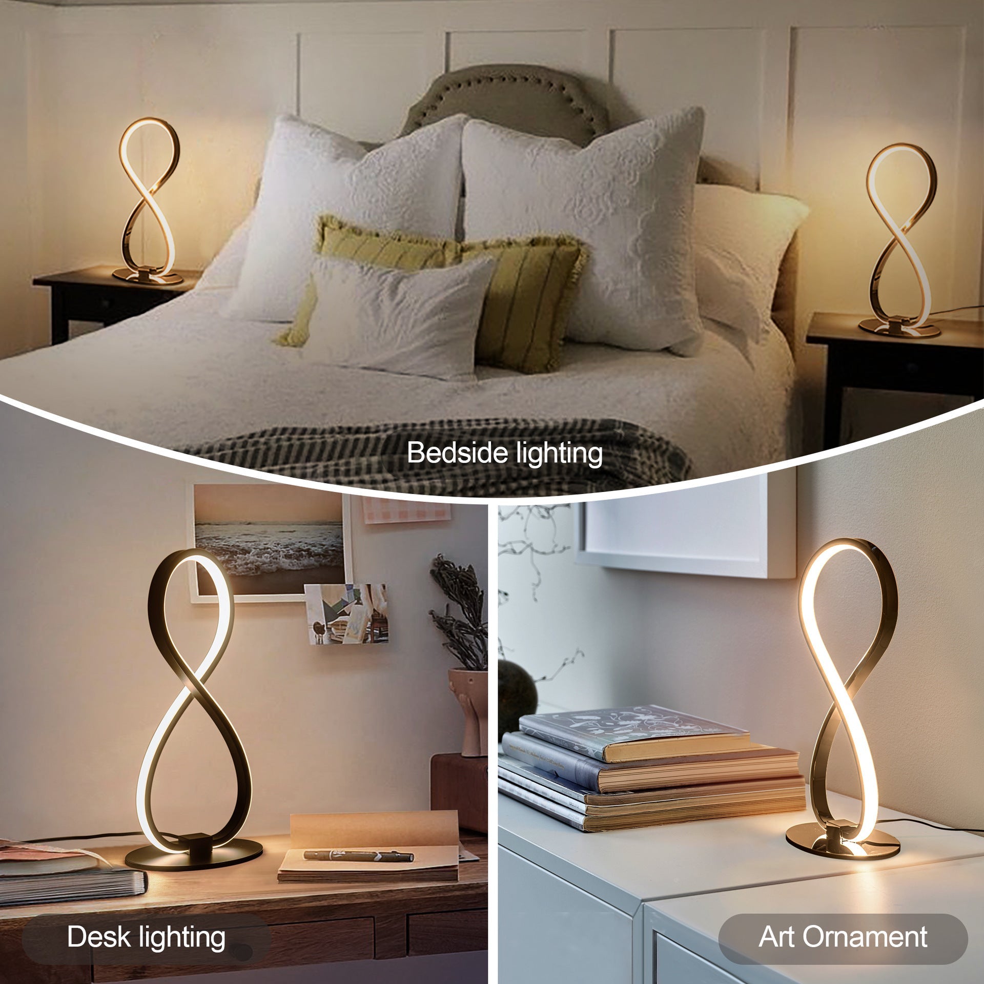 Shape Aluminum Silicone Living Table Lamp