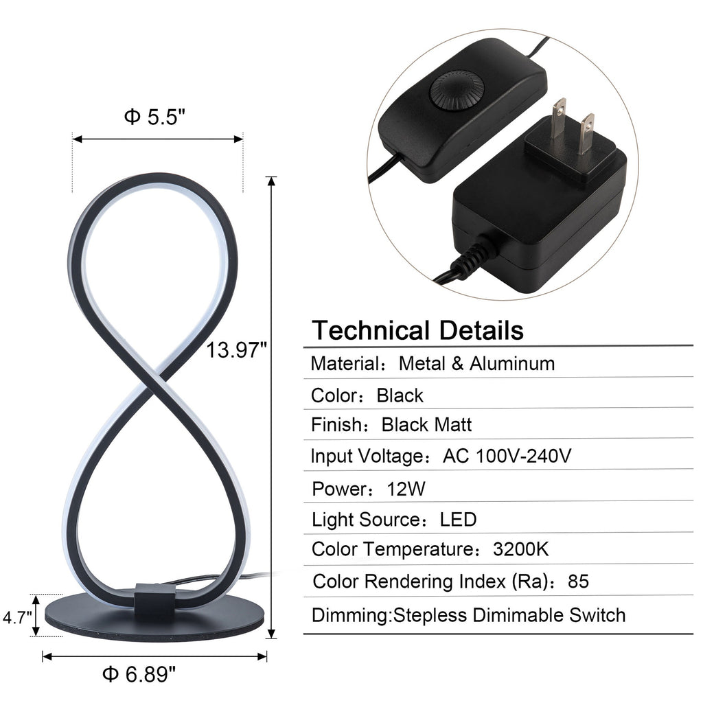 Shape Aluminum Silicone Living Table Lamp