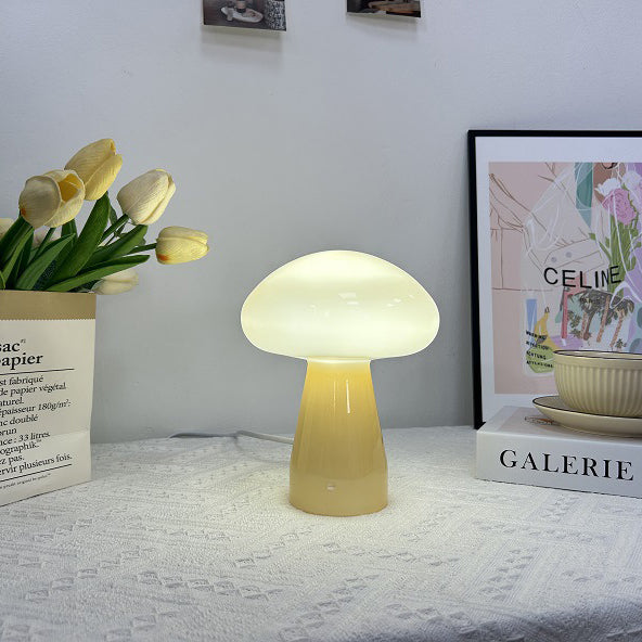 Mushroom Shape Glass Bedroom Table Lamp