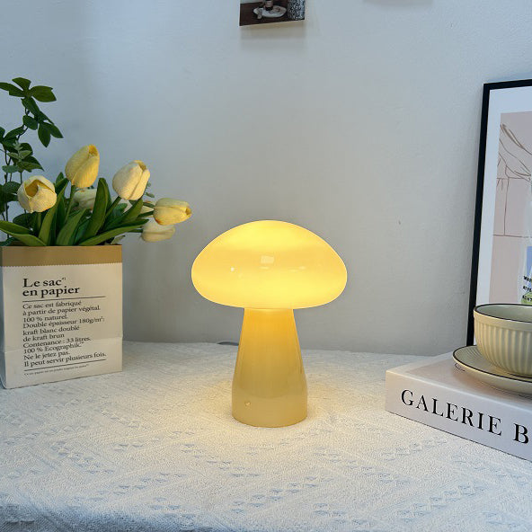 Mushroom Shape Glass Bedroom Table Lamp