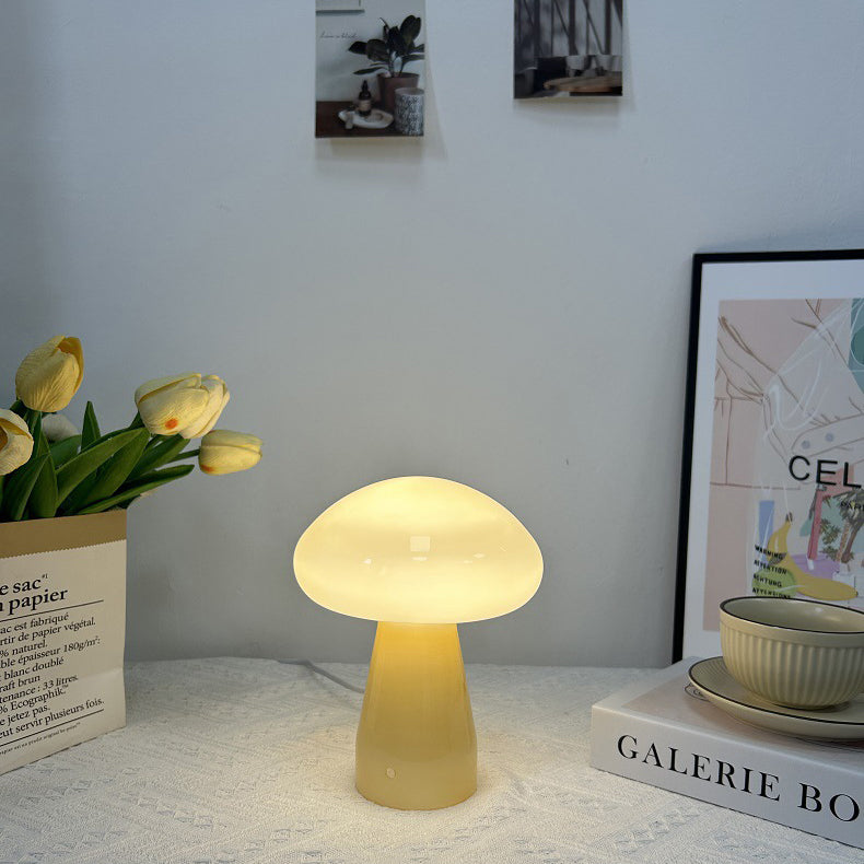 Mushroom Shape Glass Bedroom Table Lamp